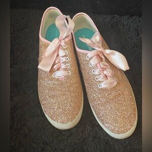 American Eagle Outfitters Rose Gold Glitter Bedazzled Sneakers